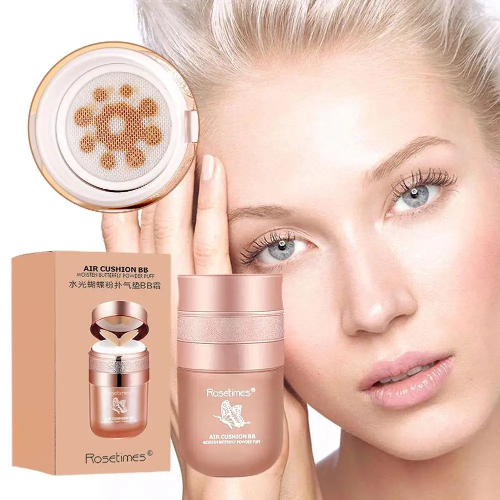 Nieuwe Vlinder Puff Luchtkussen Bb Cc Crème Isolatie Natuurlijke Concealer Make-Up Face Base Hydraterende Olie Controle Make-Up