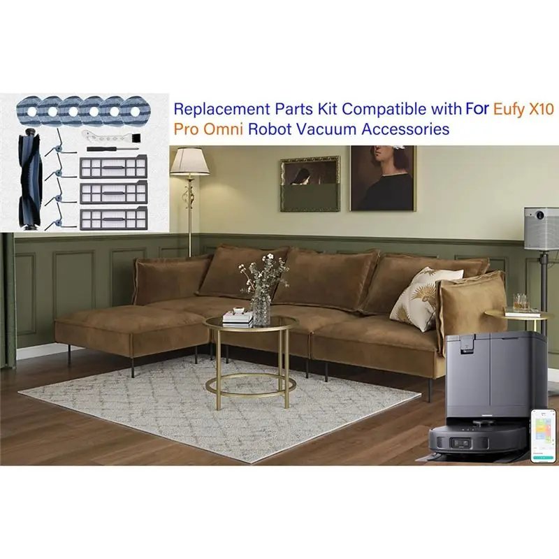 AA94-16PCS Replacement Parts For Eufy X10 Pro Omni Robot Vacuum Accessories Main Side Brush Mop Cloth Pads Hepa Filters