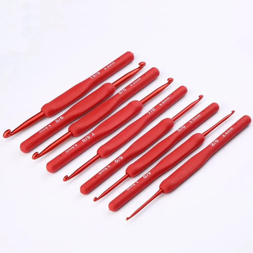 New Red Crochet Hooks Aluminum Soft Knitting Needles Crochet Needles Knitting