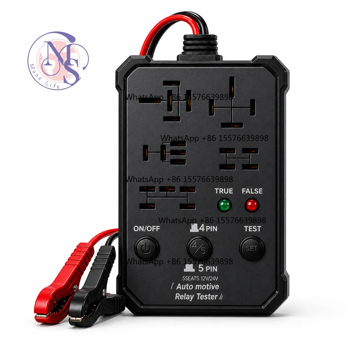 12V Automotive Relay & Battery Tester, 4Pin 5Pin Relay Analyzer, Circuit Repair Tool for Car & Motorcycle