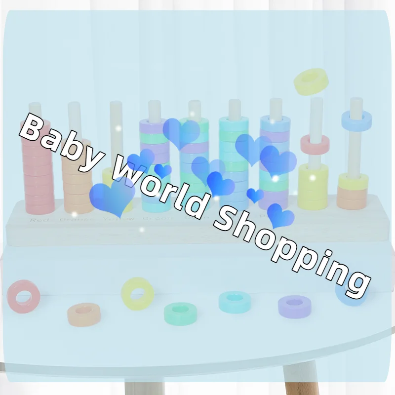 Giocattoli in Legno per Ordinare e Impilare, Giochi Montessori con Anelli Arcobaleno, Giocattoli in Legno per Bambini