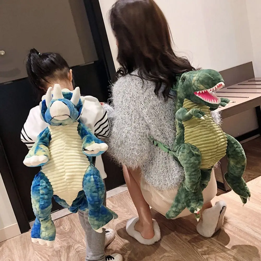

Creative Cartoon Dinosaur Backpack 3D Simulation Dinosaur Dinosaur Zipper Closure Adjustable Straps Cute Dinosaur Backpack