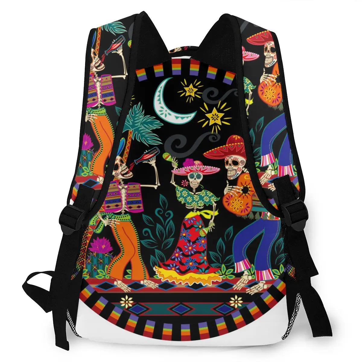 Travel Backpacks Day Of The Dead Party Girl Backpack For Women Large Capacity School Bag For Teenage