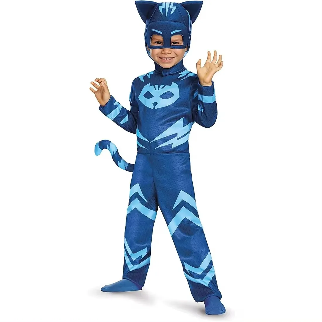 Pyjama bleu cosplay pour garçons et filles, Anime ForeCostume avec masque, Halloween, cadeau de fête d'anniversaire pour enfants