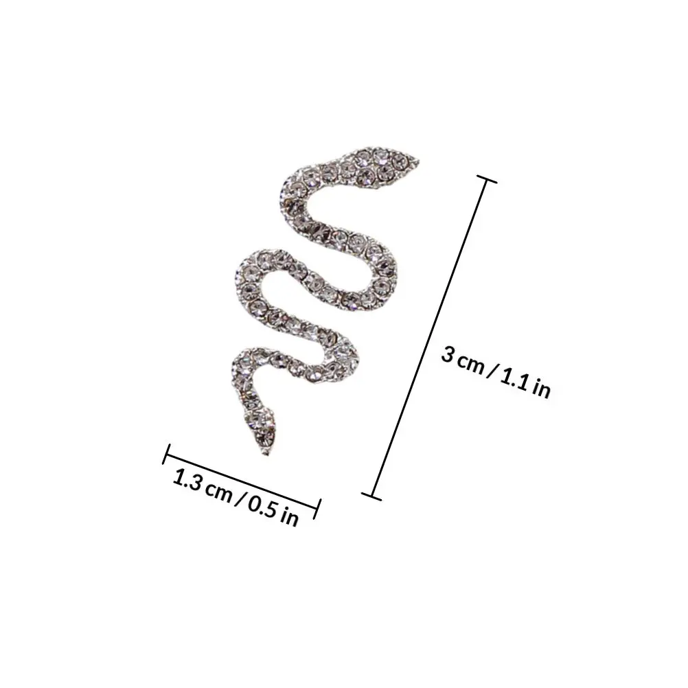 4 قطع من زينة الأظافر على شكل ثعبان، حجر الراين لتزيين الأظافر، إكسسوارات مانيكير أنيقة من السبائك، زينة صغيرة للأظافر للنساء