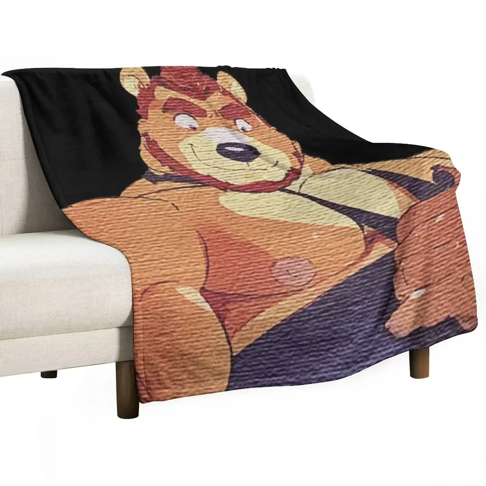 Bara gay bear nipples Throw Blanket for sofa blankets and throws Furry Flannel manga Decorative Beds Blankets