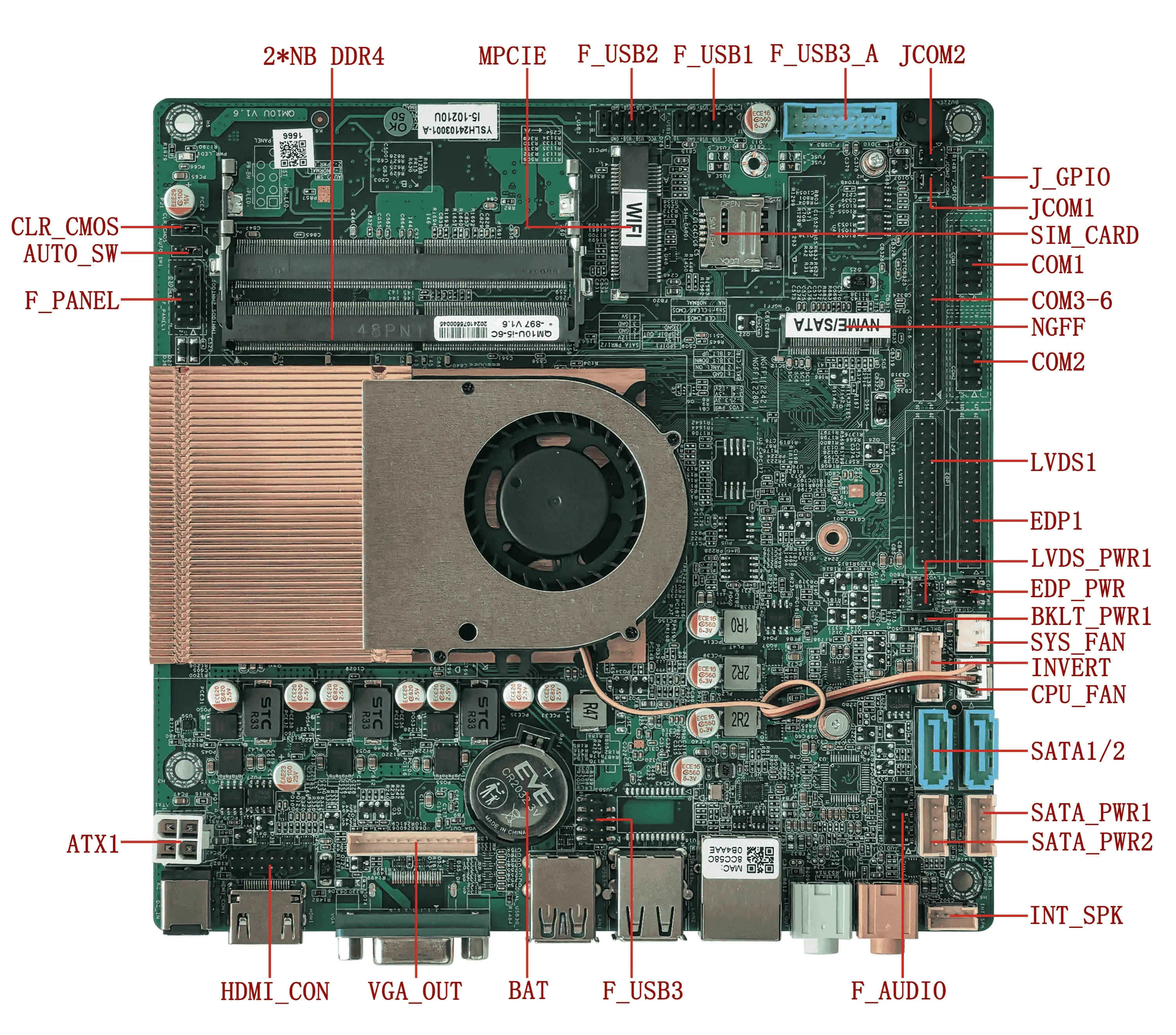 اللوحة الأم 8th Gen 4305U 8145U 8365U BGA1528 QM8U DDR4 Mini-PCIE M.2 Win10 Win11 Linux لوحة رئيسية للكمبيوتر 2025 #3