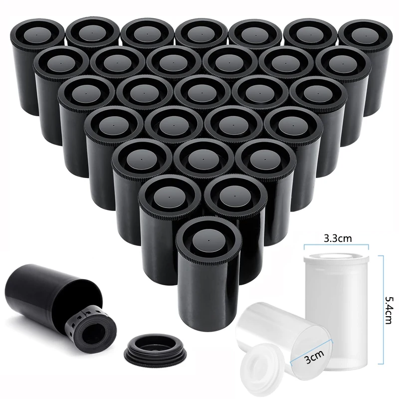 10-50 قطعة 35 مللي متر البلاستيك فارغة أسود/أبيض زجاجة فيلم علب علب الحاويات علبة بكرة الكاميرا حقيبة للتخزين