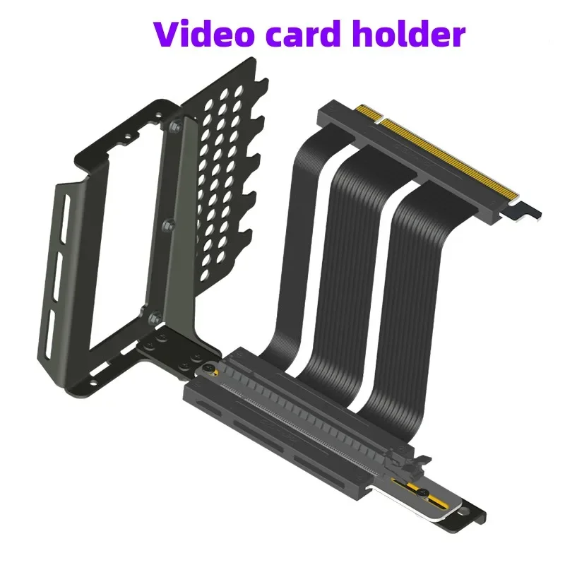 New concealed graphics card vertical mounting bracket graphics card extension cable pcie4 vertical 90 ° angle ATX chassis