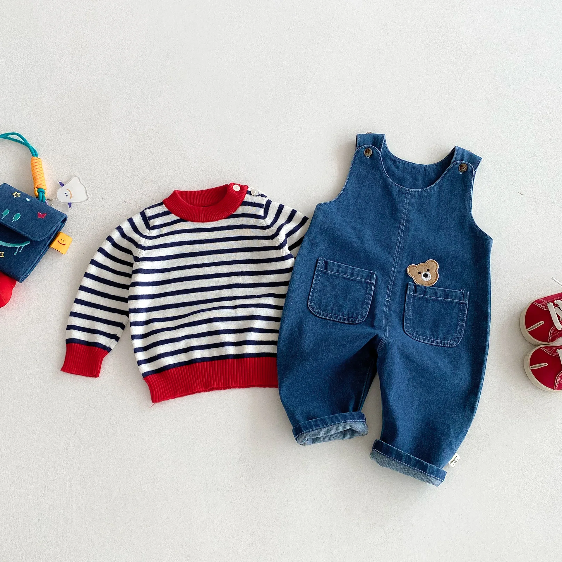 

0-3Y Baby Rompers Infant Denim Jumpsuits Sleeveless Denim Overalls Toddler Girls Palysuit