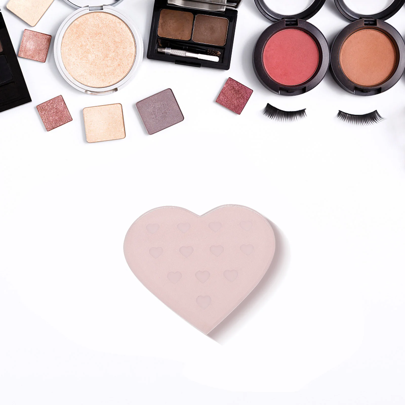 ที่วางขนตาปลอมแบบแก้ว รูปหัวใจ แผ่นต่อขนตาปลอม ป้องกันรอยขีดข่วน น้ำหนักเบา จัดเก็บง่าย