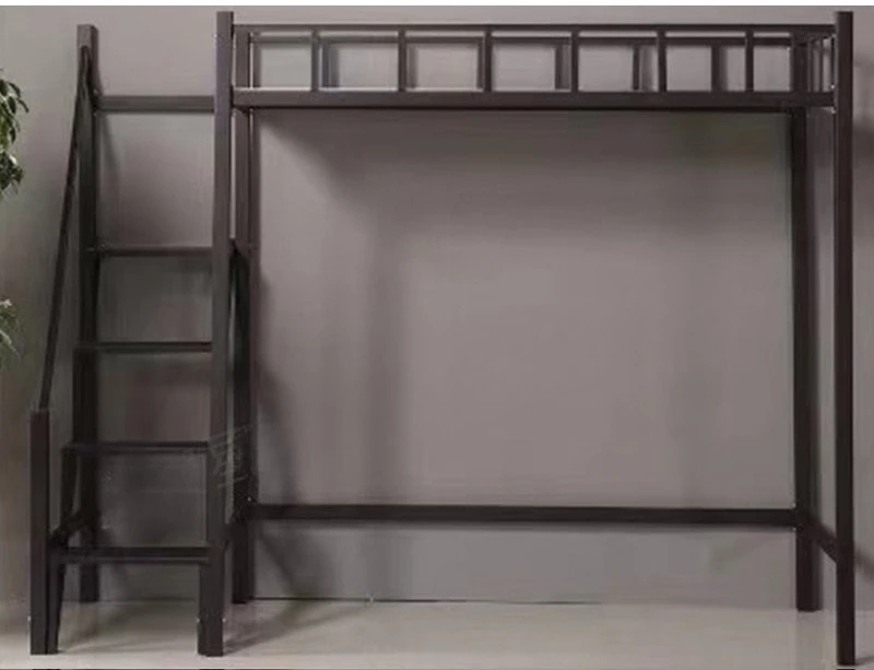 سرير يوث نزل علوي مع طاولة دراسة خشبية سرير معدني بطابقين مع سلم وخزانة ملابس للمبيعات #3