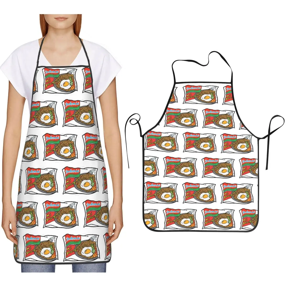 Delantal de Cocina Indonés Indomie Mie Goreng, Delantal para Cocinar, Hornear, Limpiar la Cocina, para Mujeres y Hombres, para Pintar