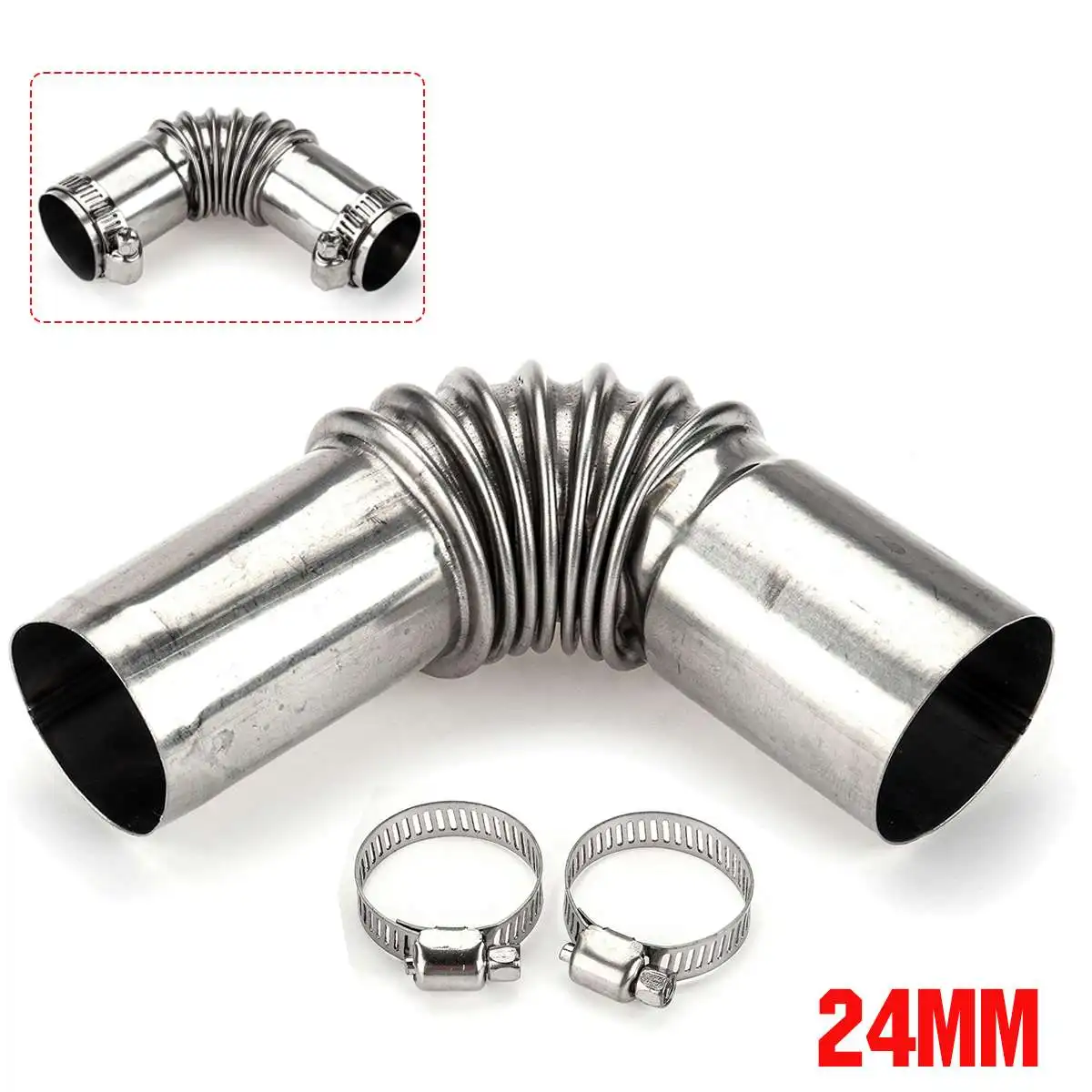 5/10pcs 24mm Car Heater Air Vent Ducting Elbow Pipe Outlet Exhaust Connector Stainless Steel For Webasto Diesel Parking Heater