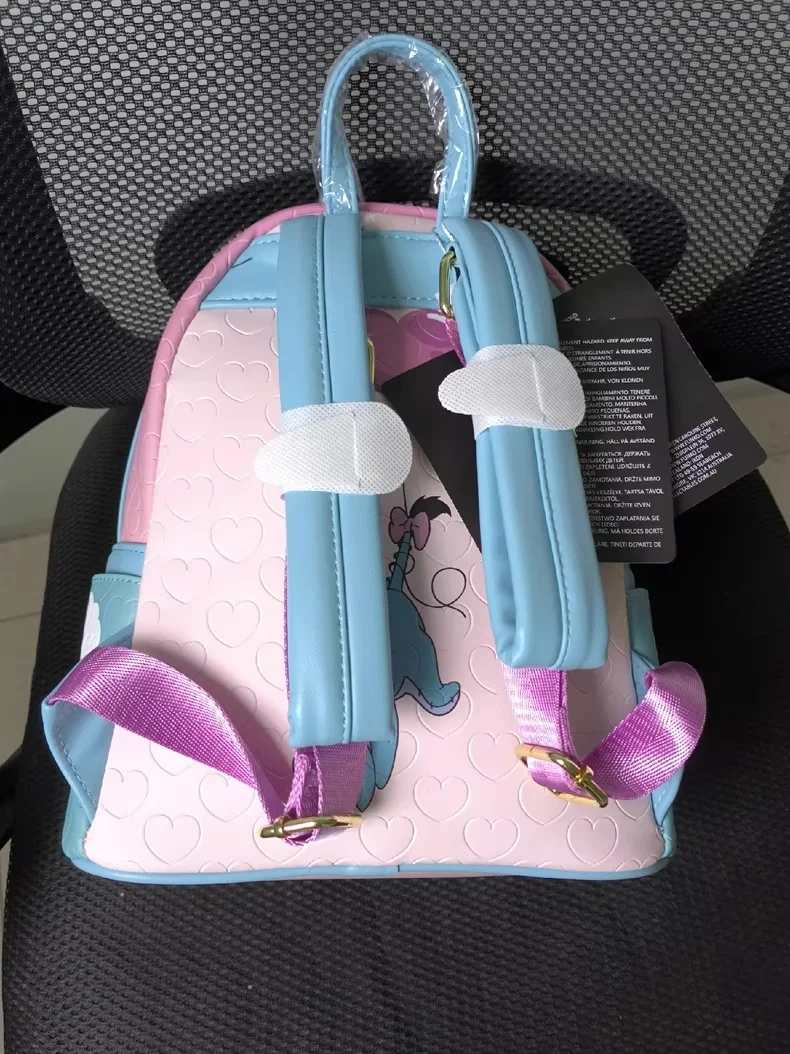 Ensemble sac à dos et portefeuille Disney Eeyore, joli sac ballon en forme de cœur de dessin animé pour femmes et filles, cadeau de sac à dos décontracté à la mode