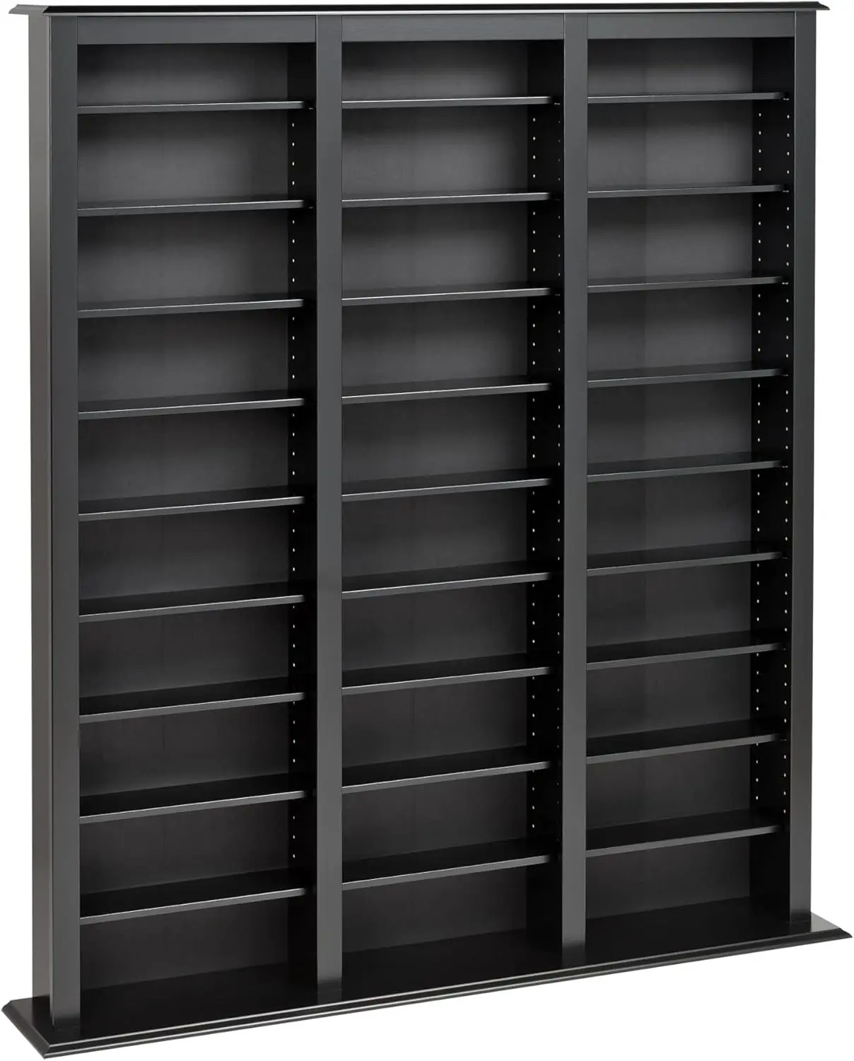 Triple Width Bookcases Tower Black Adjustable shelves Constructed from high quality laminated composite woods