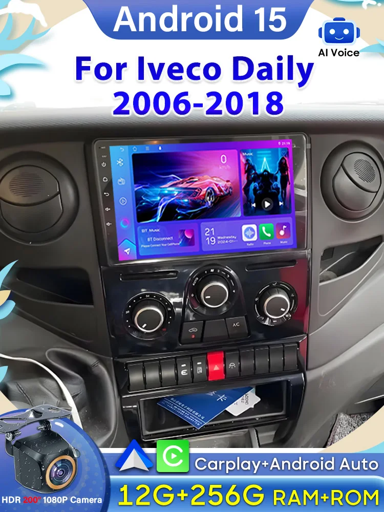 Android 16 Carplay Voor Iveco Daily 2006-2018 Video Autoradio GPS Navigatie Auto Monitor Autoradio Geen 2din Scherm GPS DVD Video - afbeelding 2