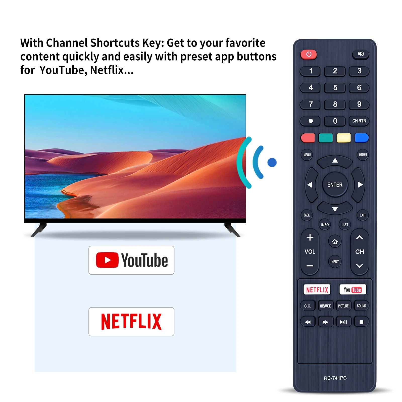 Novo controle remoto para daewoo allux smart tv RC-741PC al55asuhd