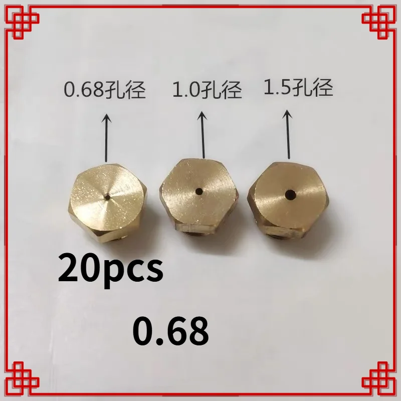 20Pcs High Quality M8 Nozzle 0.68 Aperture For LPG Gas Burner Water Heater Replacement Spare Parts