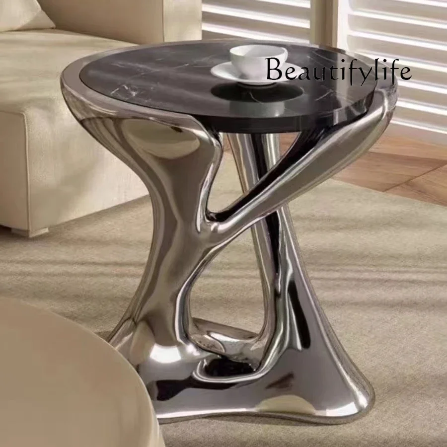 BJ Modern Simple And Creative Italian Light Luxury Marble Living Room Advanced Sense Creative Special-shaped Small Coffee Table