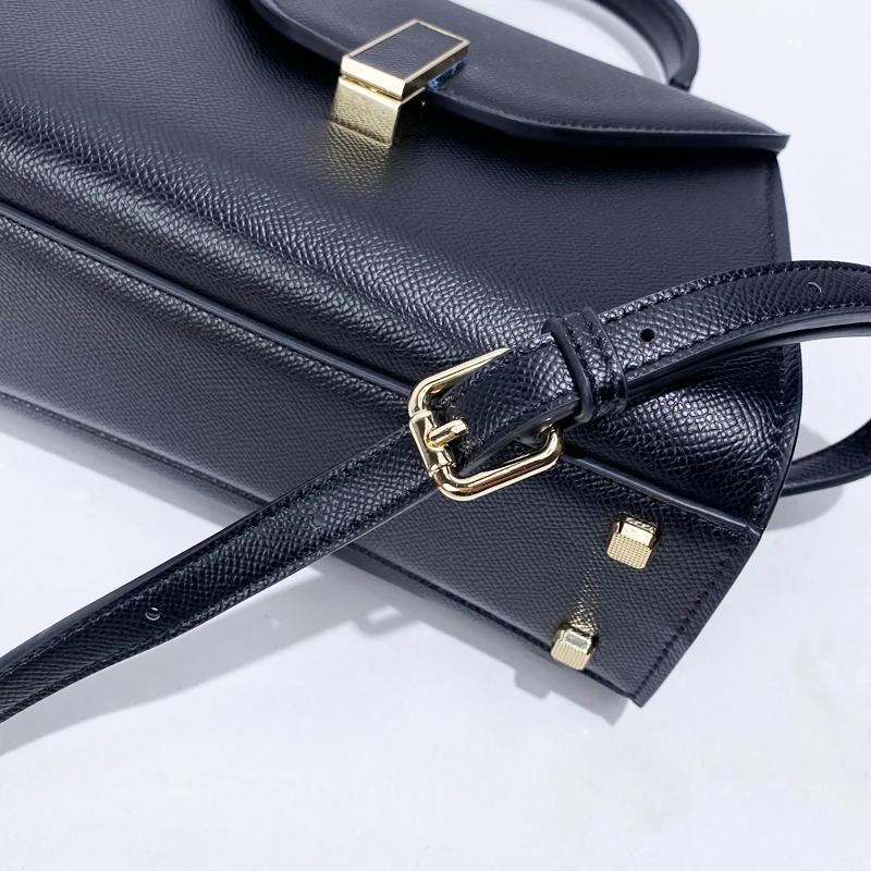 Korean Casual Bags For Women Luxury Designer Handbags And Purses 2024 New In PU Palm Texture Top Handle Lock Commuting Shoulder