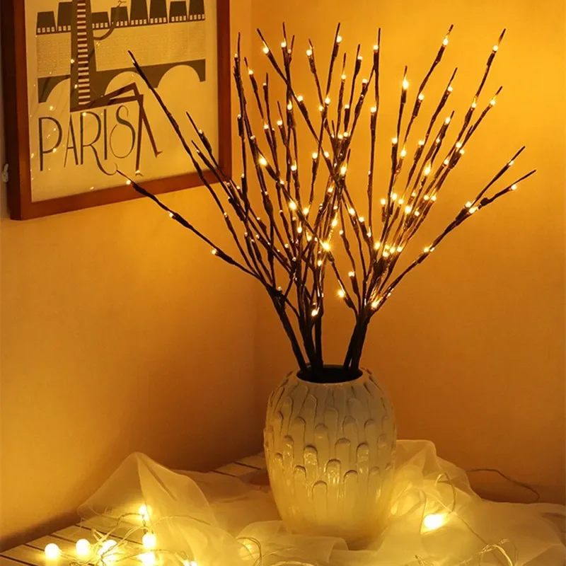 

XYXP 20 Bulbs LED Willow Branch Lamp Battery Powered Natural Tall Vase Filler Willow Twig Lighted Branch For Home Decoration