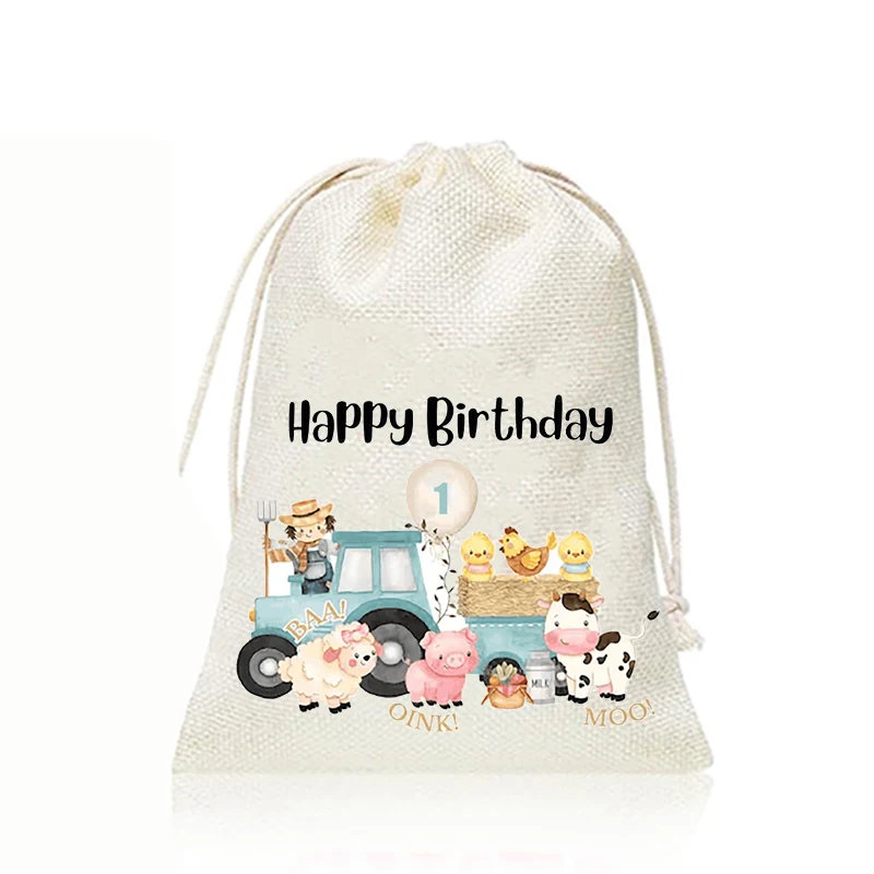 5pcs bag Barnyard Farm Animal themed Kid boy girl 1st 2nd 3rd 4th 5th 6th happy Birthday Party decoration welcome thank you gift