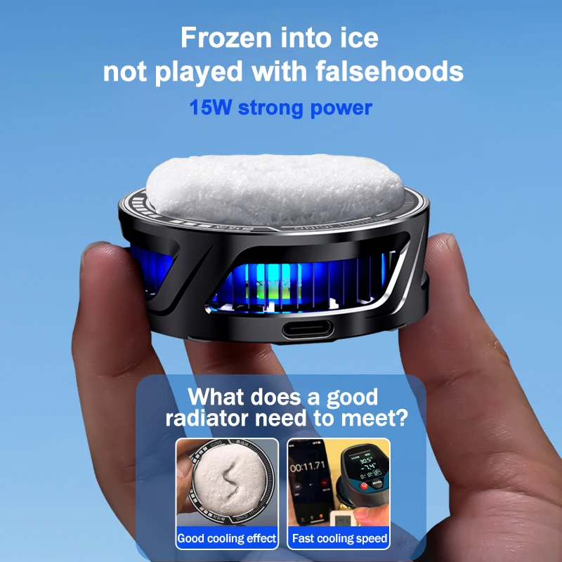 SL25 Mobile Phone Semiconductor Fan Radiator Magnetic/Back-clip 2 IN 1 Heat Sink 15W Strong Cooling Game Cooler for IOS Android