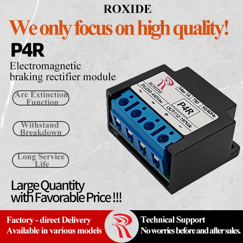 P4R Brake Rectifier, Input AC 250–440 V, Output DC 112–197 V, Imax = 1 A, 50/60 Hz