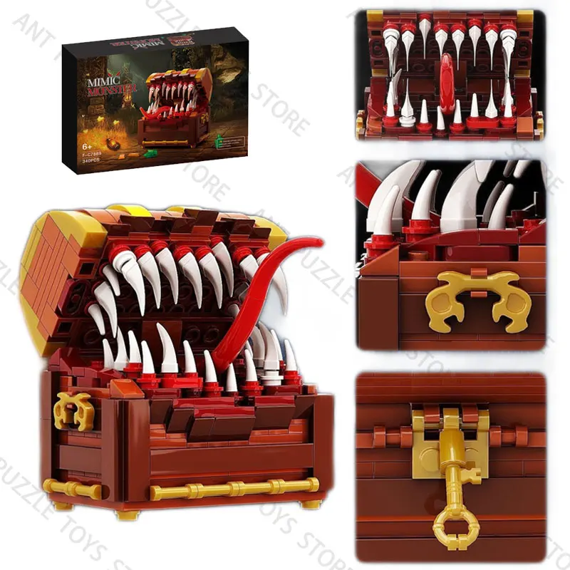 

Compatible Building Blocks - Treasure Chest Monster, Fantasy Adventure Model, Creative DIY Toy for Kids & Collectors