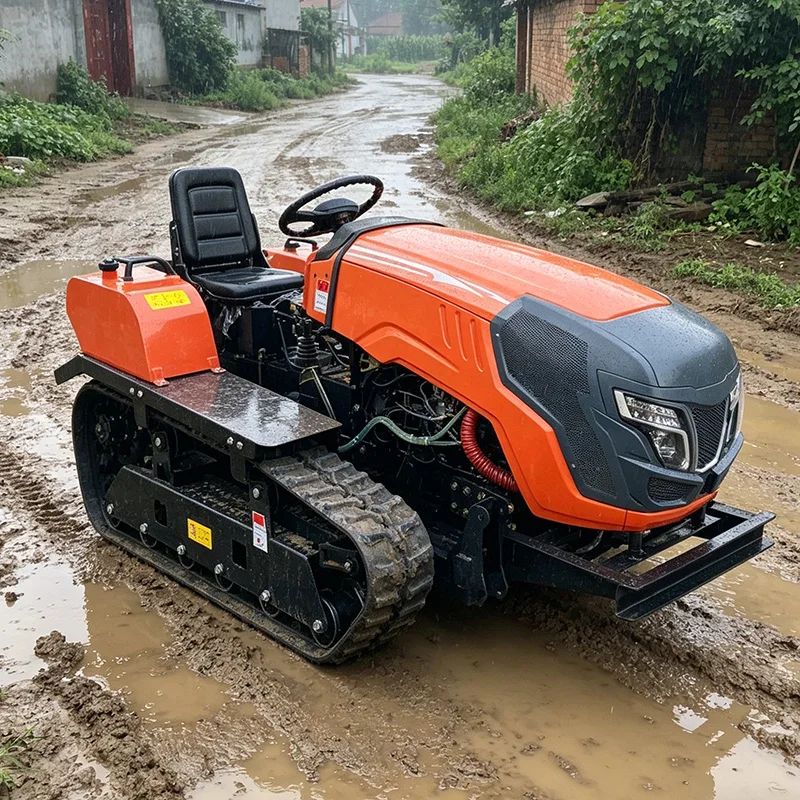 

Customized Upgraded Crawler Cultivator, 60HP Tractor Rotary Tiller, All-terrain Tillage Machinery