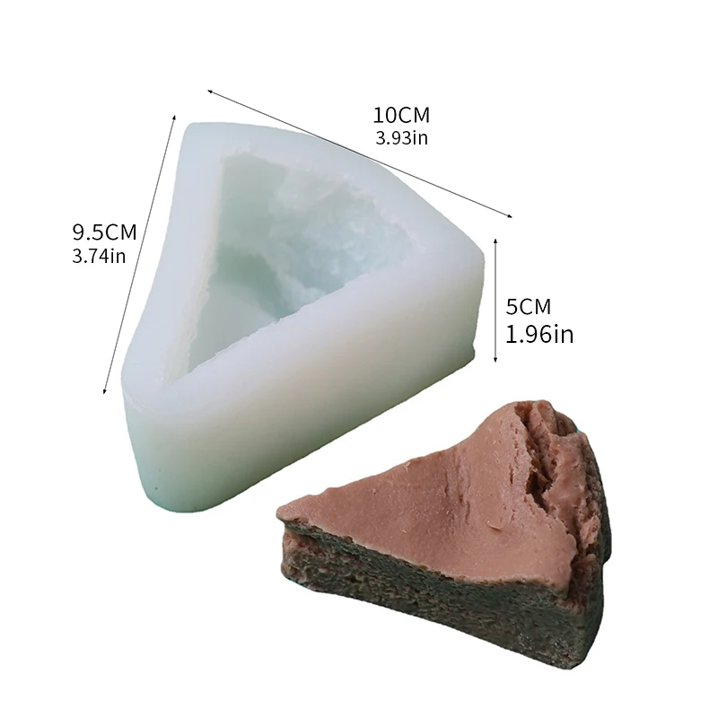 1 piece, simulation triangle cake aromatherapy candle mold, baked dessert handmade internet red bread silicone mold