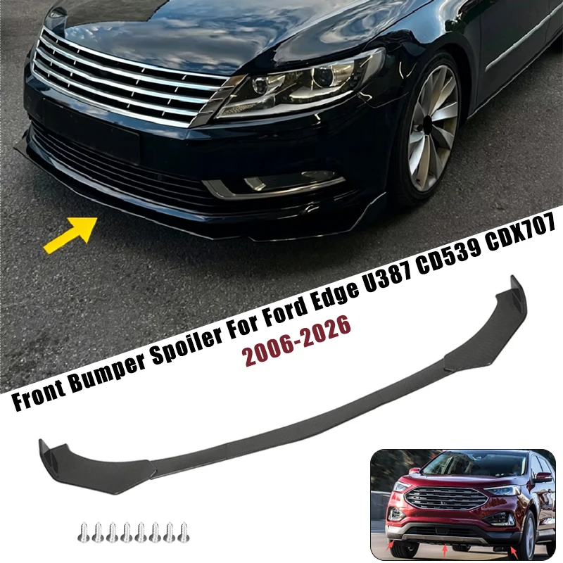 Sport Front Bumper Splitter Spoiler Lip For Ford Edge U387 CD539 CDX707 2006-2026 5Pcs Adjustable Sectional Car Tuning Body Kit