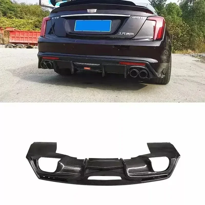 Auto parts carbon fiber front lip side skirt rear lip hood tail wing top wing hood suitable for Cadillac CT5 modification