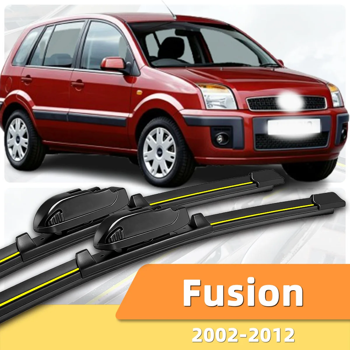 2 Stück Scheibenwischer für die Frontscheibe, geeignet für Ford Fusion (2002-2012), Naturkautschuk, geräuscharm, stabil, langlebig, Zweiweg-Wischer