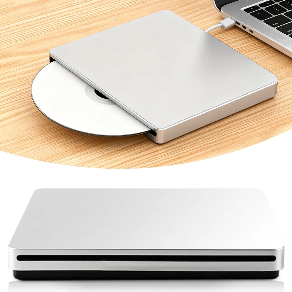 External CD/DVD Drive For Laptops Ultra-Slim & Portable For On-the-Go Use. Student Learning Essential,Slot-in External CD Player