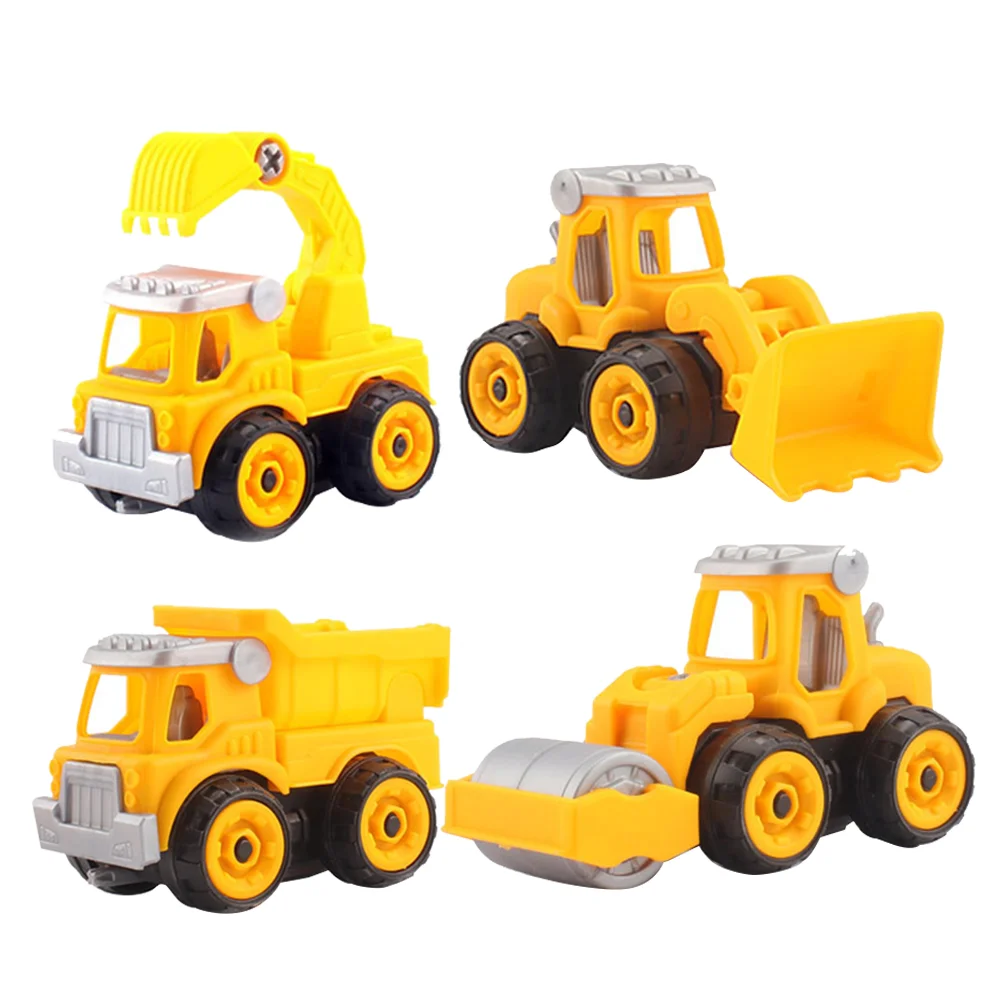 4 Pcs Toy Car Early Learning Disassembly Engineering Truck Cars Disassemble Educational Child