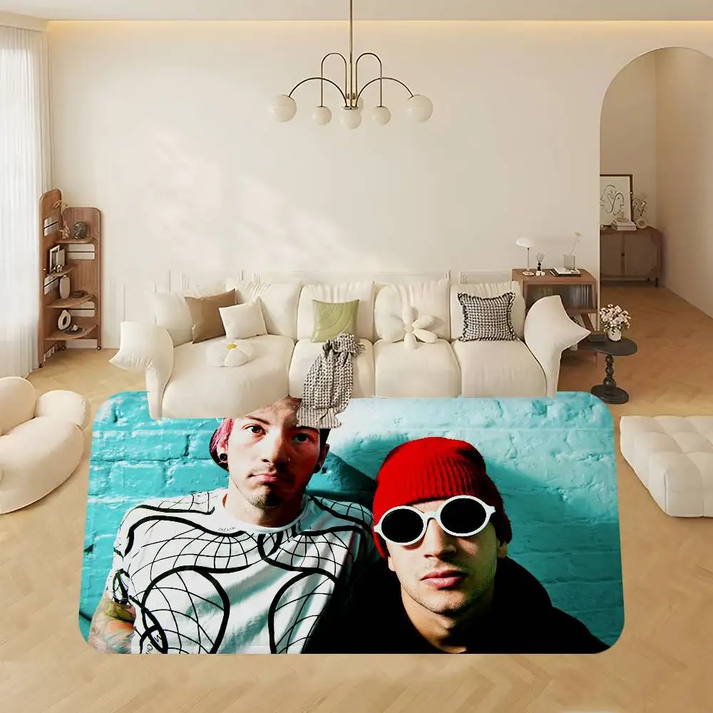 T-Twenty One Pilots Band Door Mat Kids Room Bedroom Decoration Balcony Anti-Slip Doormat Living Room Doormat Area Rug