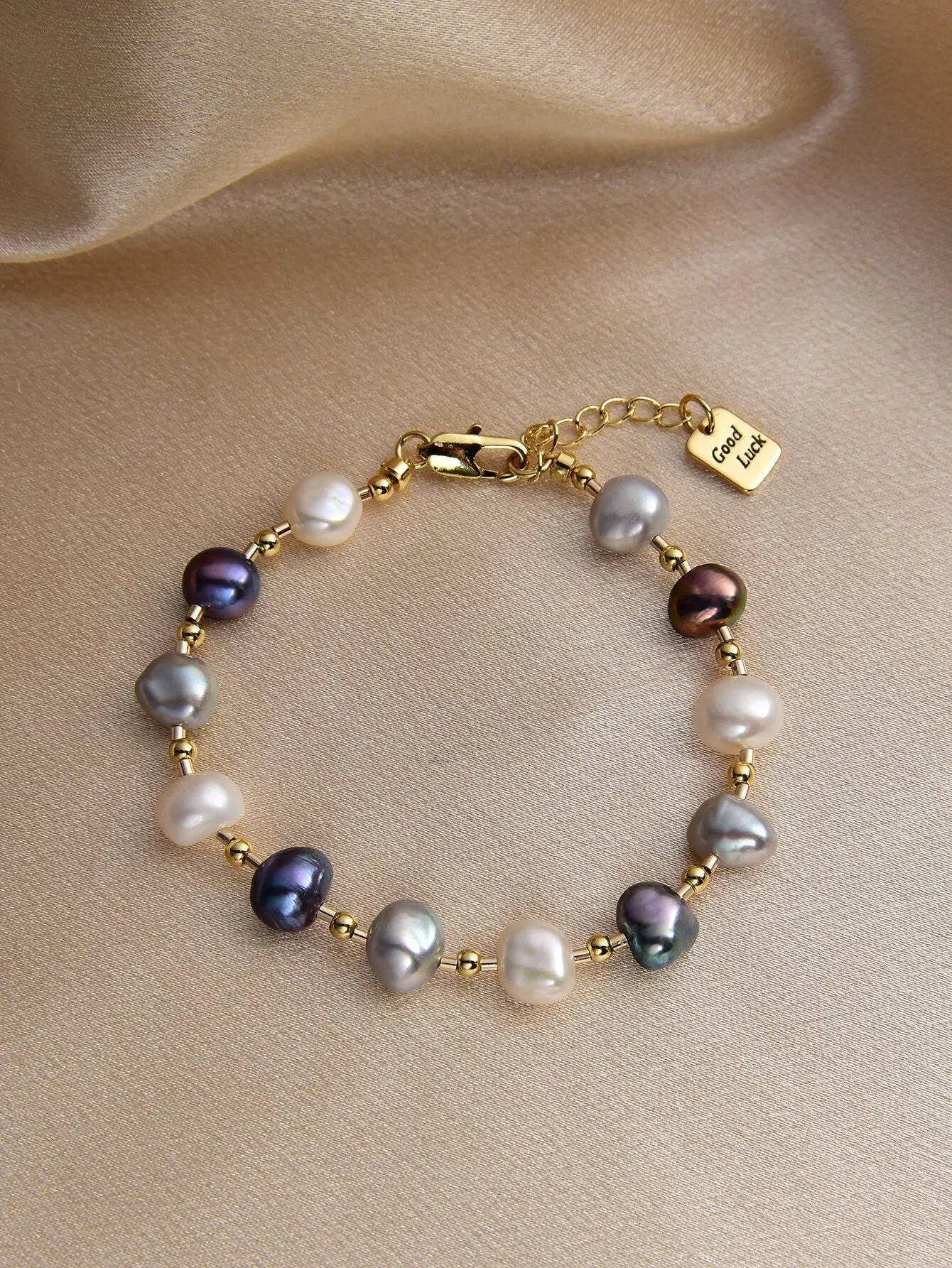 

1pc 18K Gold Plated Natural Pearl Bracelet, Gift For Women On Mother's Day, Valentine's Day, Birthday, Engagement, Wedding