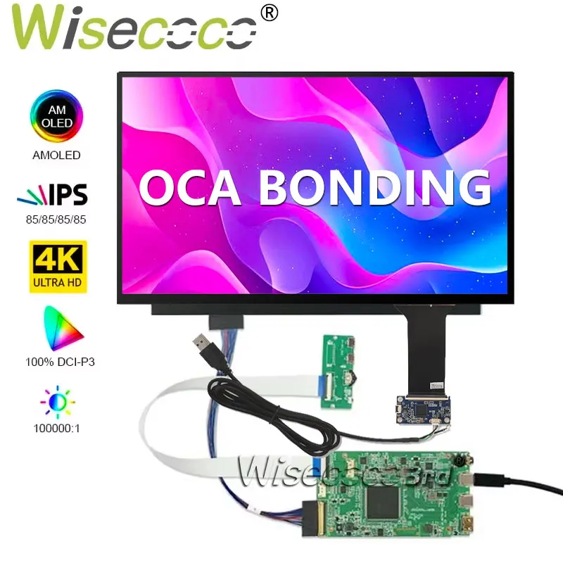 15.6 Inch 4K AMOLED Display 3840x2160 UHD Ultra-Thin IPS OLED Touch Panel USB-C Controller Board for Laptops Raspberry Pi