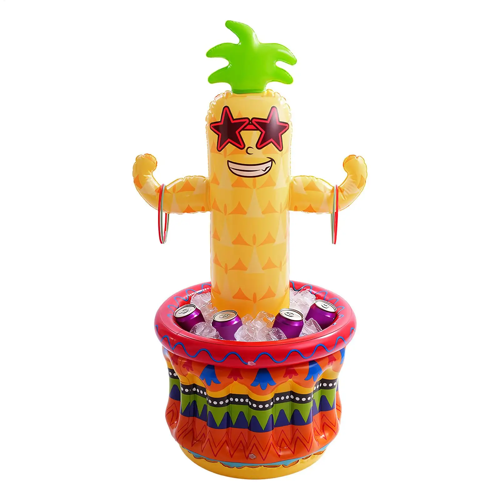 

Inflatable Pool Cooler Hawaiian Pineapple Portable Bar Drink Cooler Hawaiian Themed Party Decorations For Beer BBQ Bar Beach