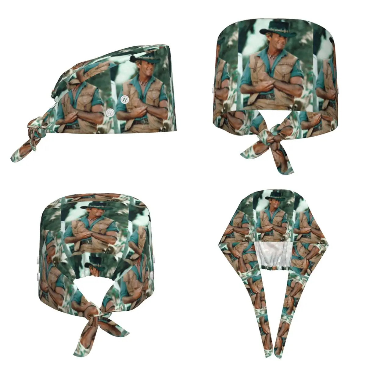 Paul Hogan Crocodile Dundee Scrub Hat Doctor Working Surgical Cap Unisex Adjustable Nursing Caps for Dentist