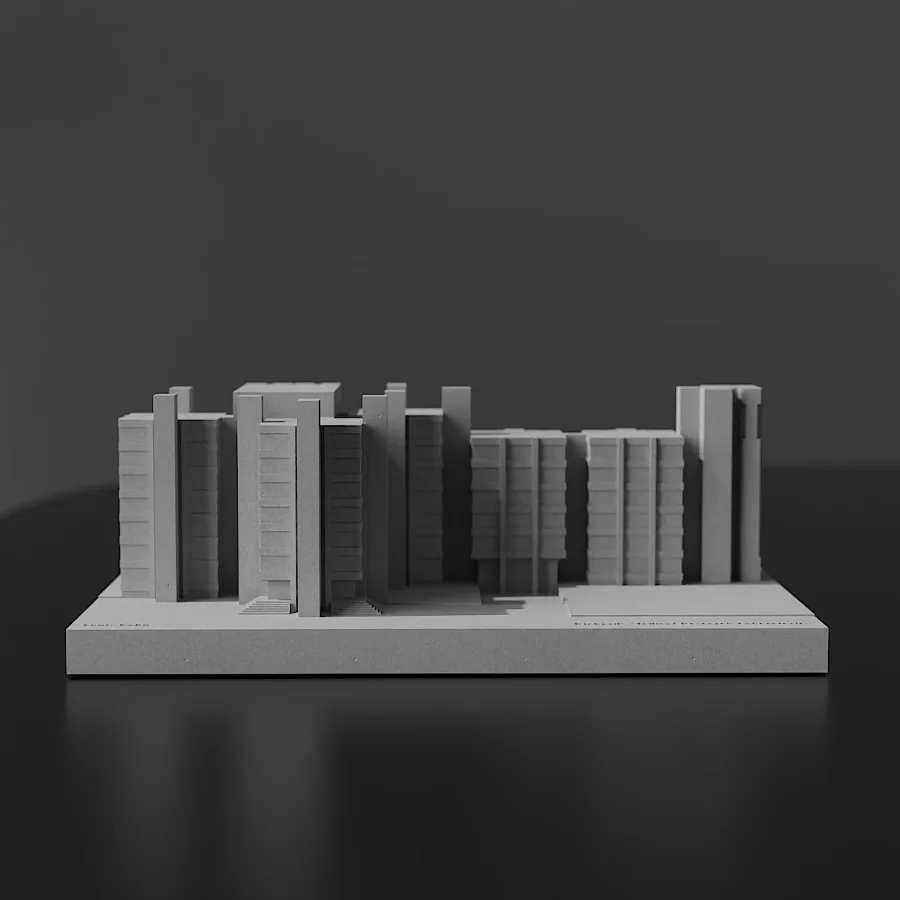 Architect Louis Kahn Richard Medical Research Center Cement Building Model Home Decoration Concrete Ornament Miniature Gift