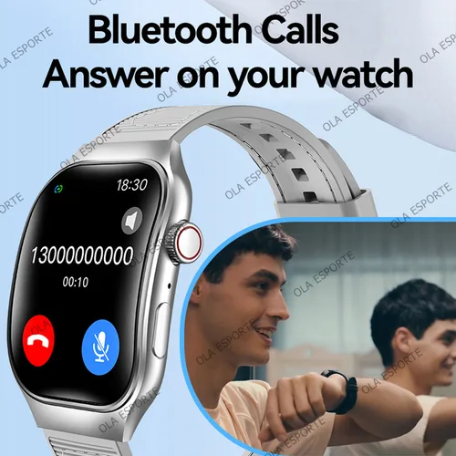 Imagen 2 del producto Nuevo reloj inteligente con llamada Bluetooth para hombre, pantalla curva HD de 2,01 pulgadas, relojes deportivos ECG + PPG, Monitor de salud, reloj inteligente para Android IOS 2025