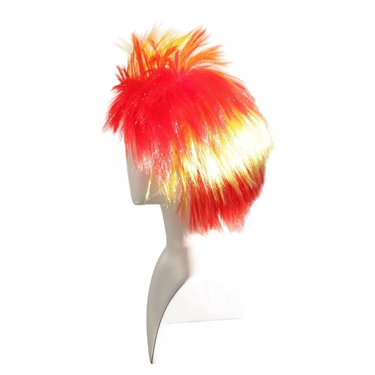 Anxin Brand Synthetic Fiber Wigs: Yellow and Red Spanish National Team Football Party Wigs, Cheerleading Fan Colorful Hair Wigs, with Smooth and Shiny Hair Strands, Suitable for Various Events - view 5