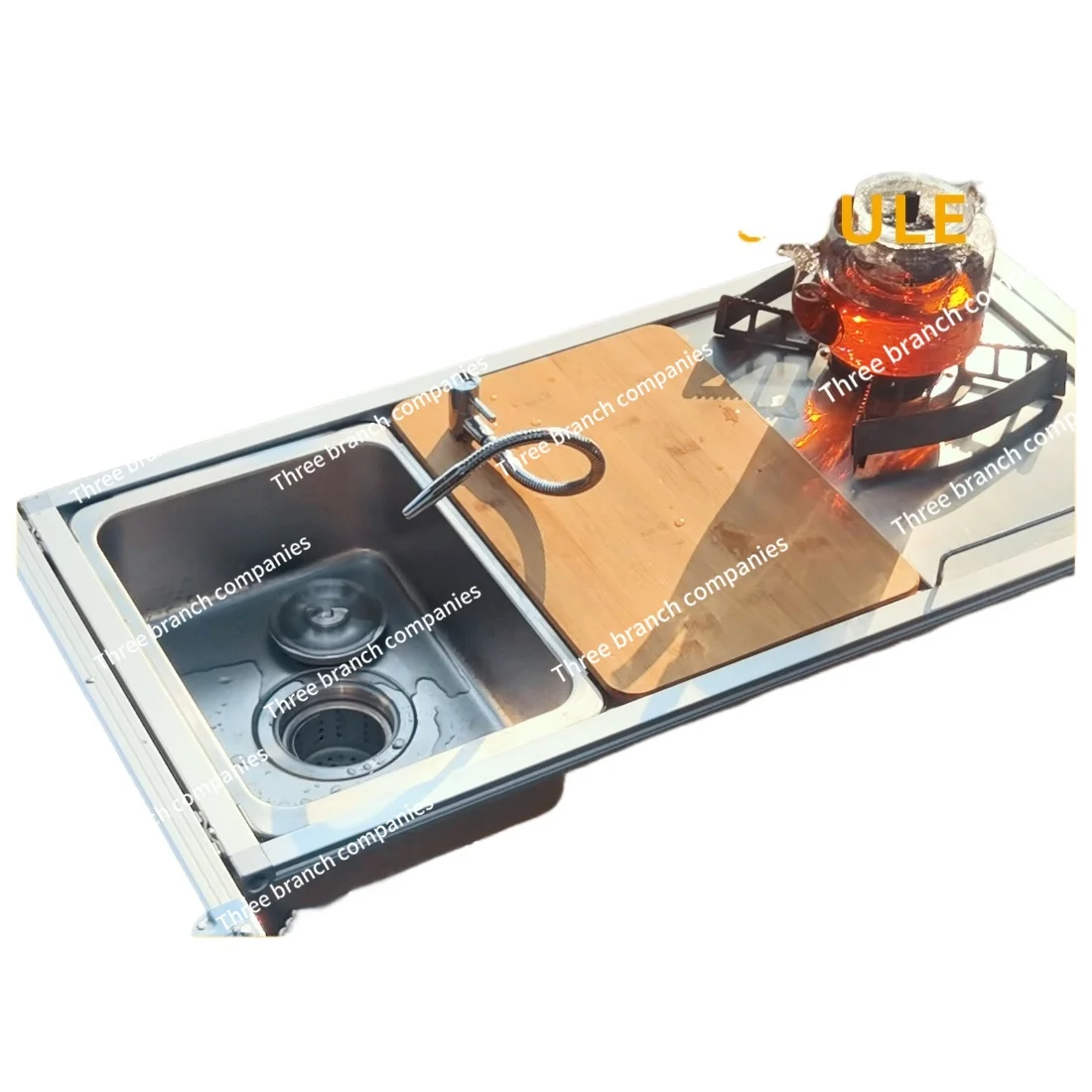 T طاولة التخييم وحدة واحدة بالوعة وحدة مزيج صنبور حوض الخضار #1