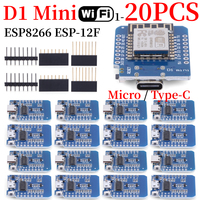 1-20PCS ESP8266 D1 Mini WIFI Development Board ESP-12F CH340G CH340 V2 Usb Wemos D1 Mini Nodemcu Lua Iot Board 3.3V Met Pins