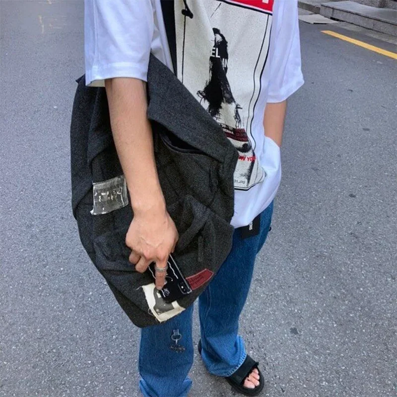 Koreanische Streetwear Alle Spiel Kette Schul Vintage Y2k Ästhetische Mode Einfache Rucksäcke Frauen Studenten High-kapazität Rucksack