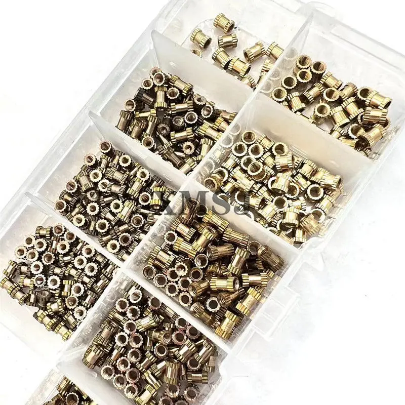 500pcs M2 M2.5 M3 Brass Knurl Insert Nuts Threaded Assortment Set Kit with Plastic Box