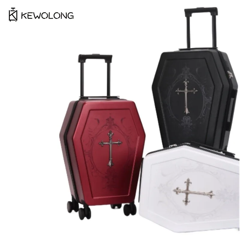 

Unique design Gothic Coffin suitcase Halloween travel bag Black retro trunk Vampire themed suitcase Dark aesthetic luggage